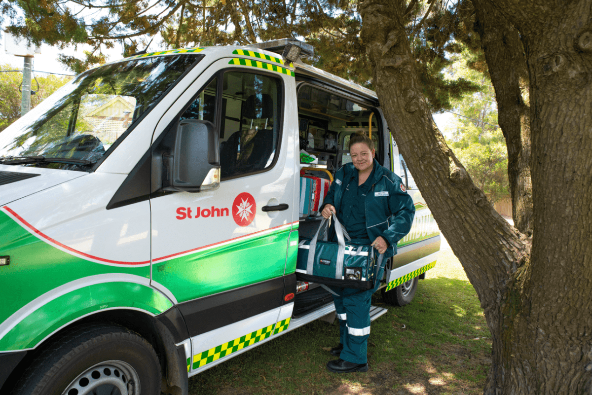 Beth T - In front of ambulance